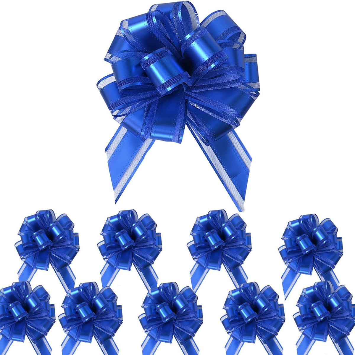 Small Pull Bows, 10 PCS 4 Inch Navy Blue Gift Bows for Wrapping,Basket, Wedding,Birthday