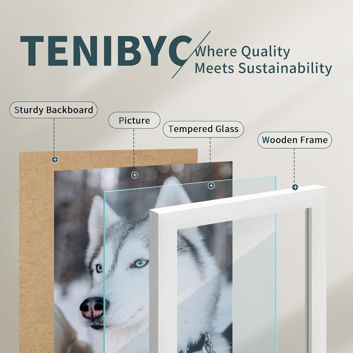 13x19 Picture Frame 3 pk, Textured White Solid Wood Poster Frame, HD Tempered Glass, Wall Gallery
