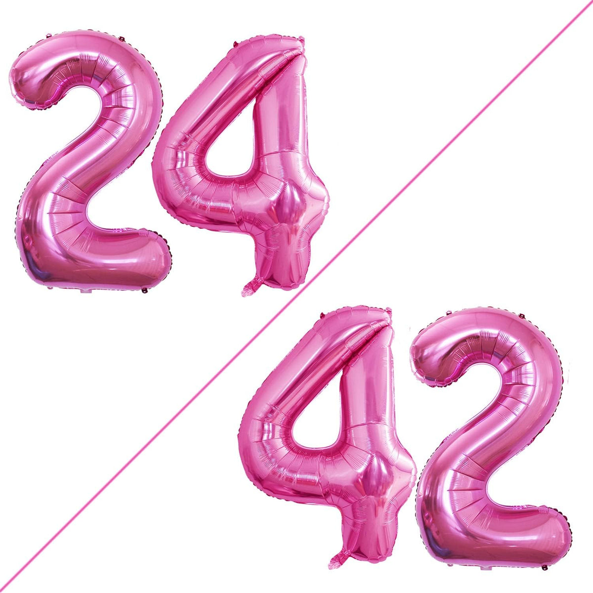 GOER Number 24 Balloons for 24th Birthday Party Decorations,42 Inch Jumbo Foil Helium 42 Balloons