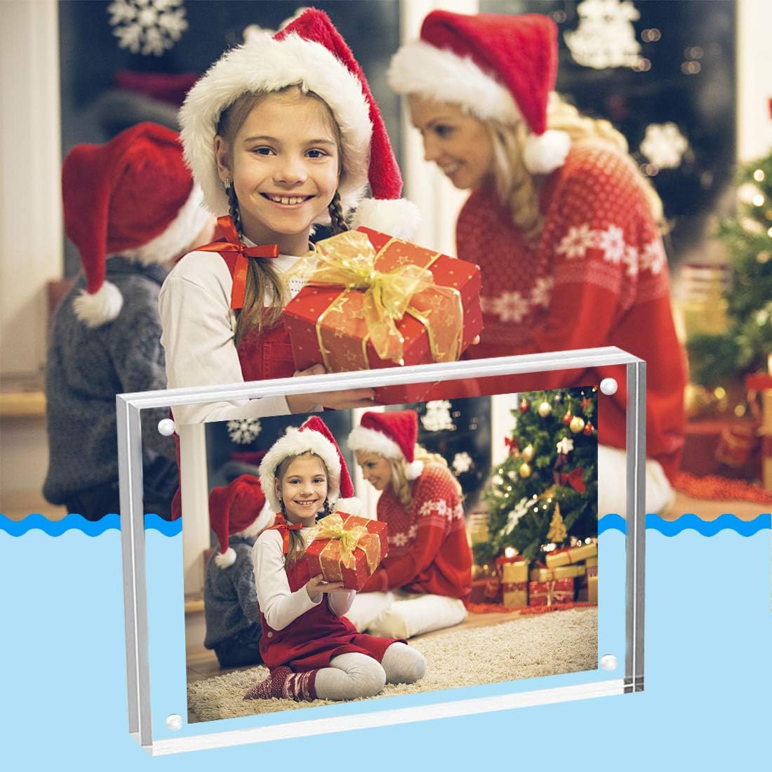 HELPLEX 6 Pack Acrylic Frame, 5x7&4x6 Combinations, 20% Thicker, 20-24mm Thick Acrylic Picture