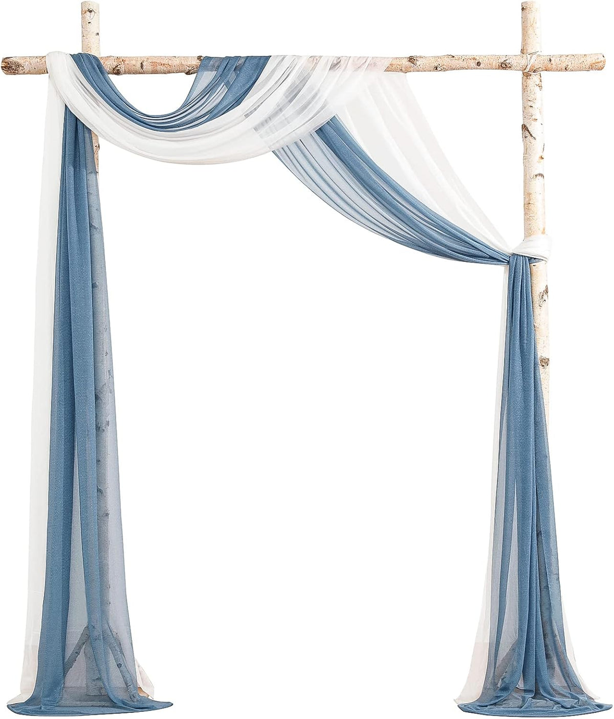 Floroom Wedding Arch Draping Fabric 2 Panels 20Ft Chiffon Fabric Drapes Arbor Drapery Wedding