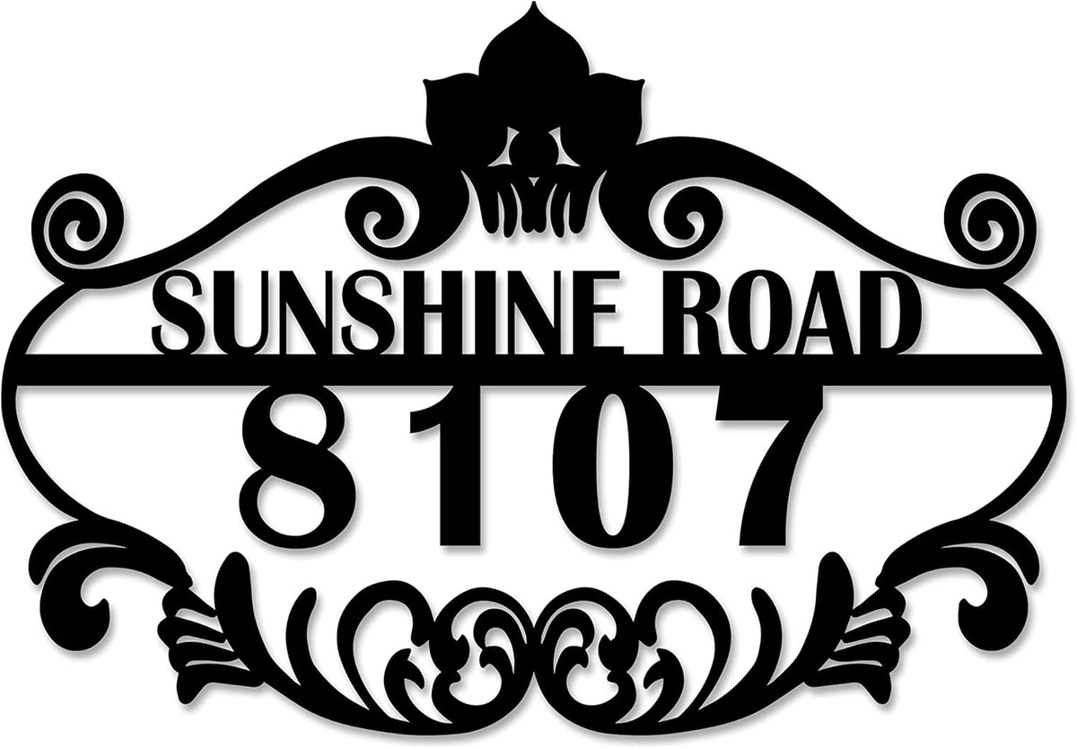 Personalized Vintage Styling Metal House Numbers for Outside - Custom Metal Address Sign - Address