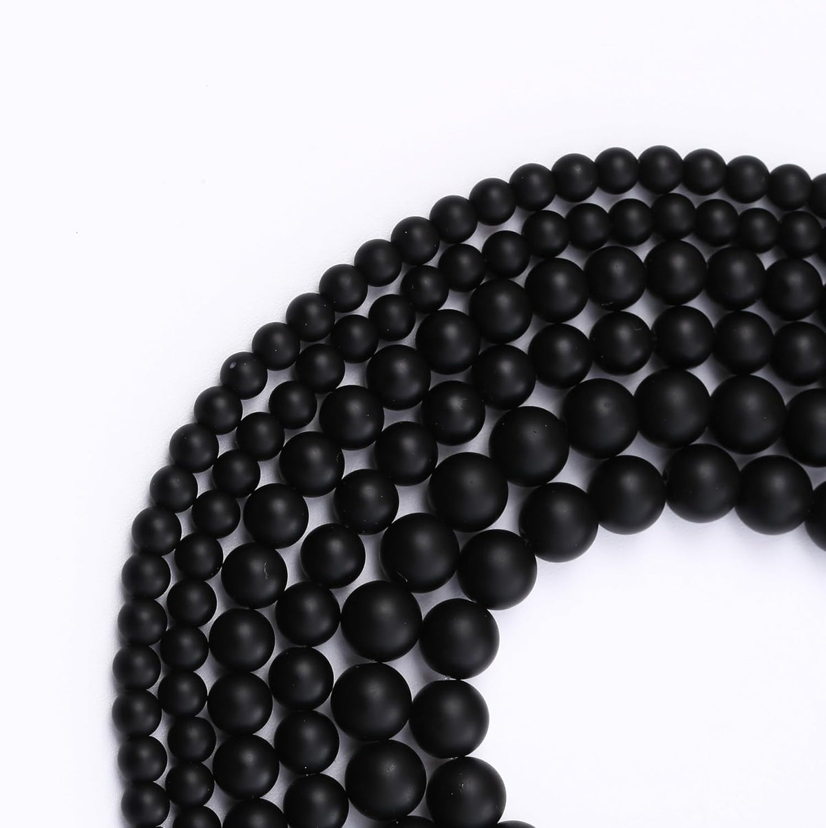 Natural Frosted Black Glass Stone Beads Gemstone Round Crystal Energy Jade Beads Stone Beads for