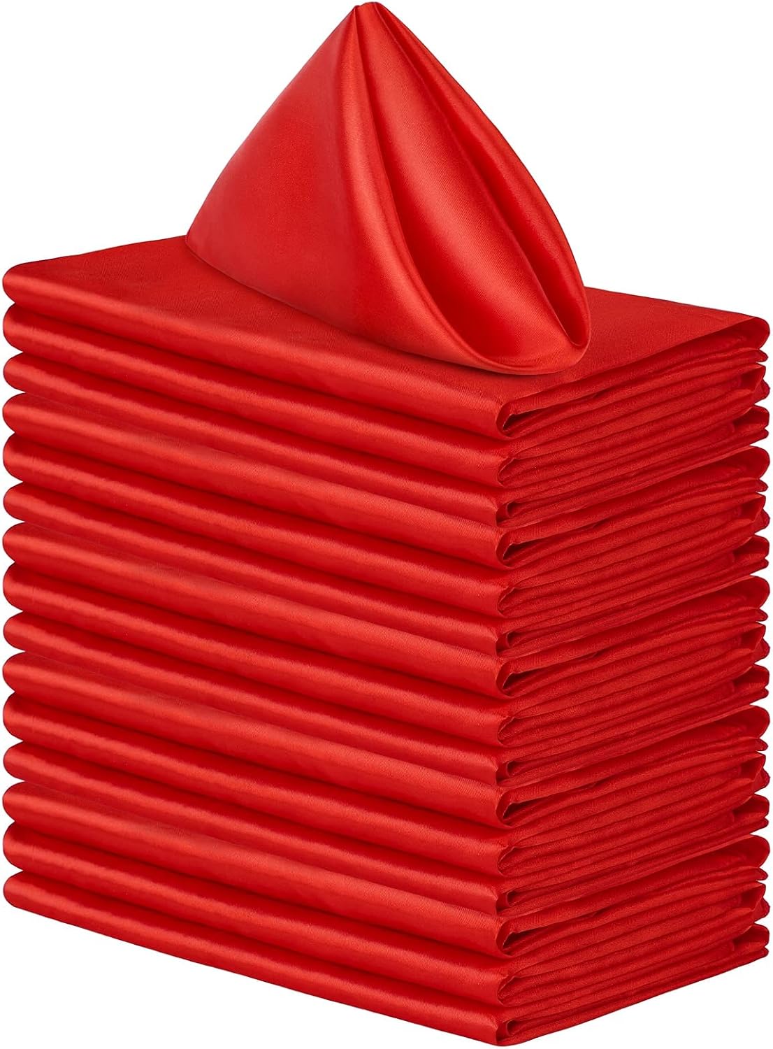 Aneco 16 Pack Square Satin Napkin Bright Silk Table Napkin Soft Smooth Fabric Table Napkin for