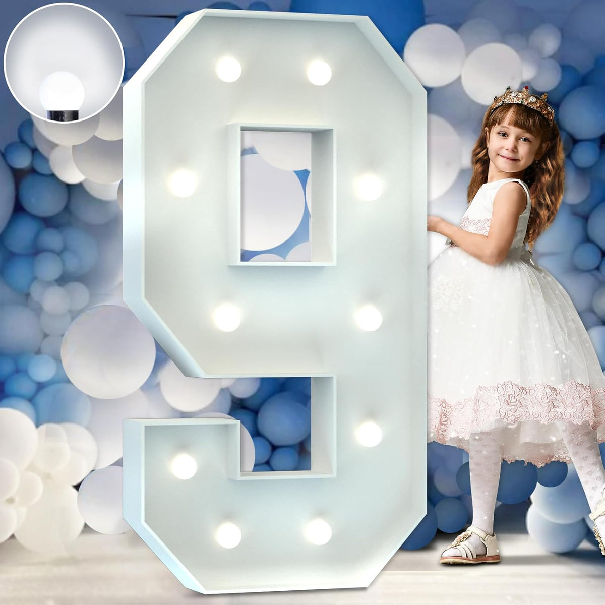 Marquee Numbers 4 Feet Tall Big Light Up Numbers 9th 19th 90th Happy Birthday Decorations Girl Boy