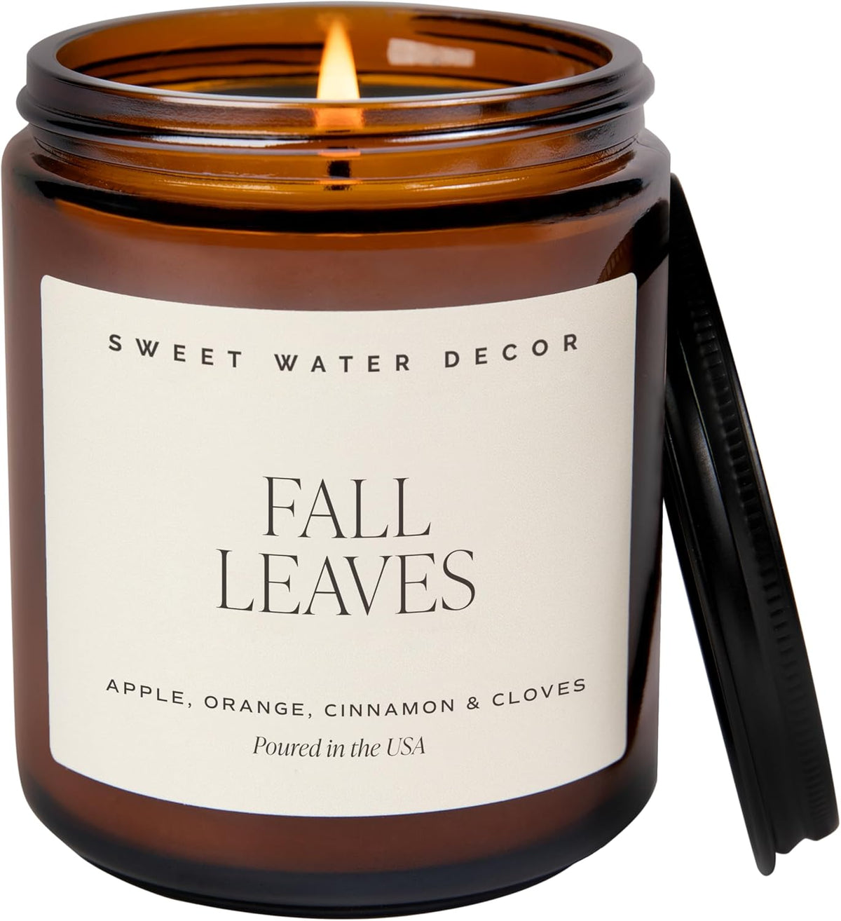 Sweet Water Decor Fall Candles for Home Scented - Hand Poured Soy Wax Autumn Candle with Apple &