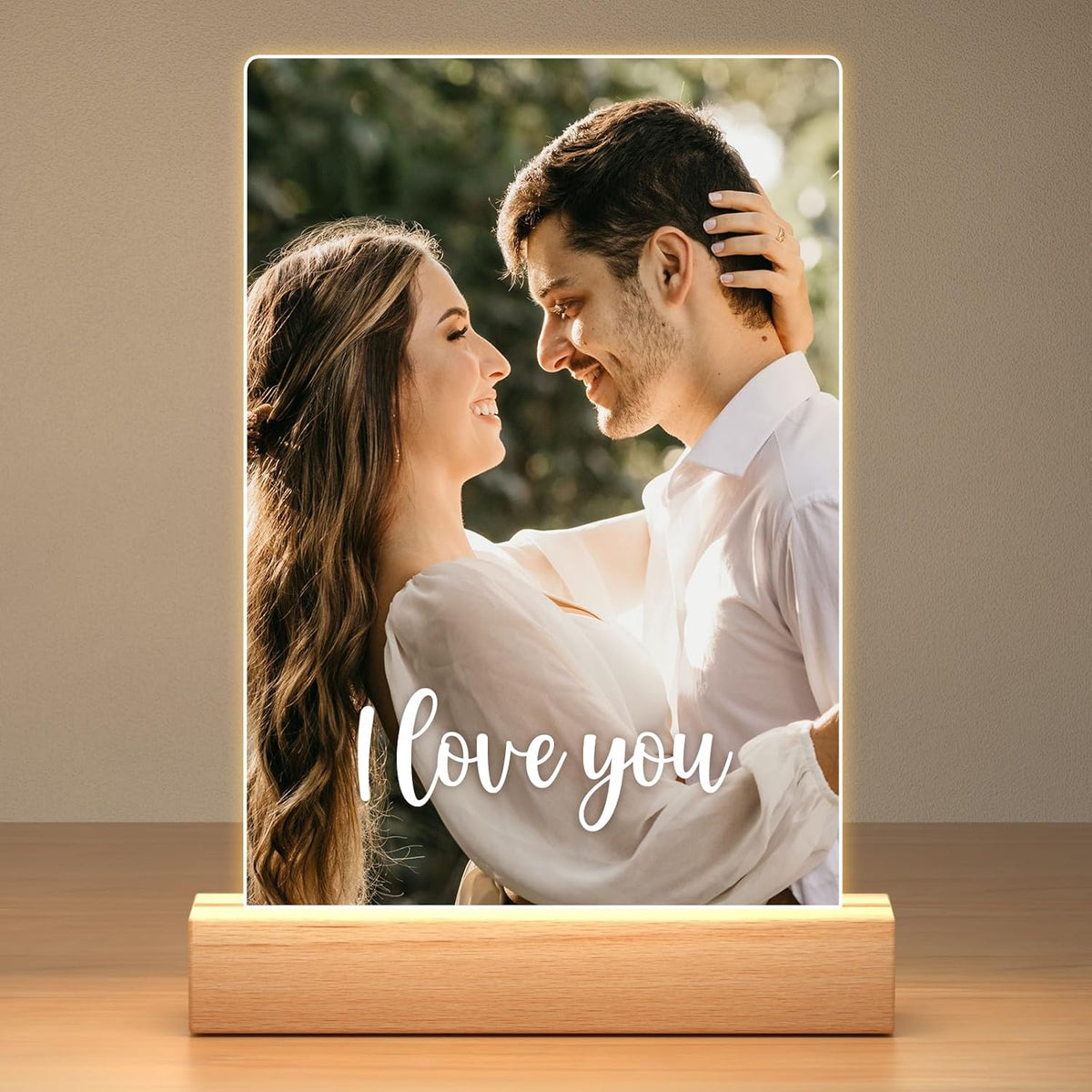 Custom Picture Frames with Photo, Personalized Photo Frame with Night Light, Customized Picture