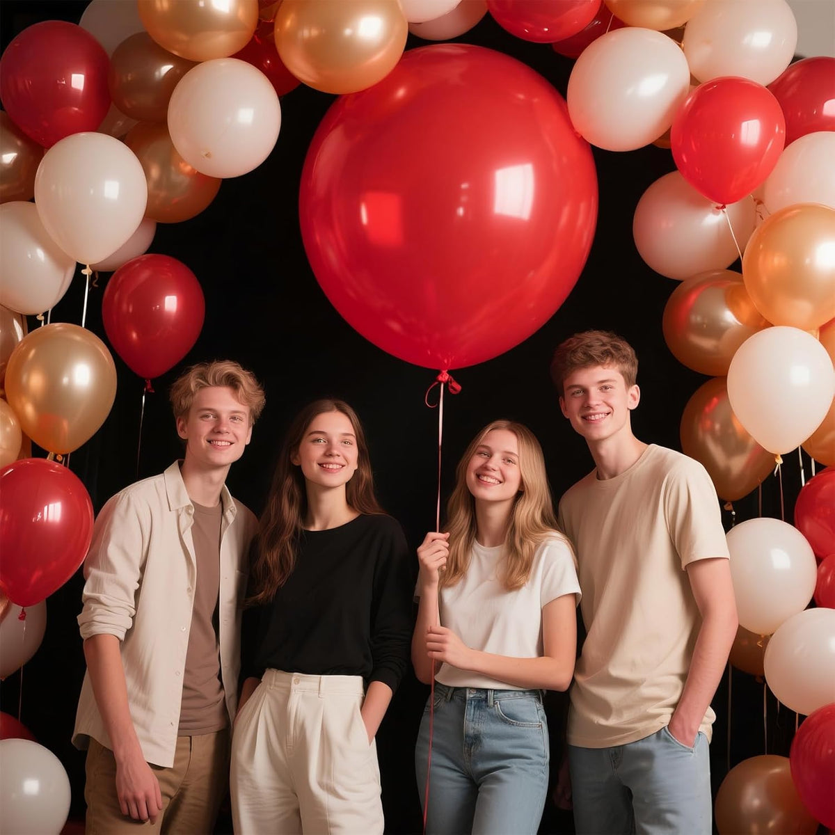 KAWKALSH Red Balloons, 9pcs 36 Inch Red Latex Balloons for Garland or Balloon Arch as Birthday
