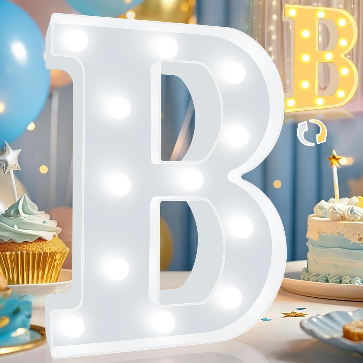 Pooqla LED Marquee Letter Lights, Warm White and Cool White Decorative Lighted Letters, Light Up