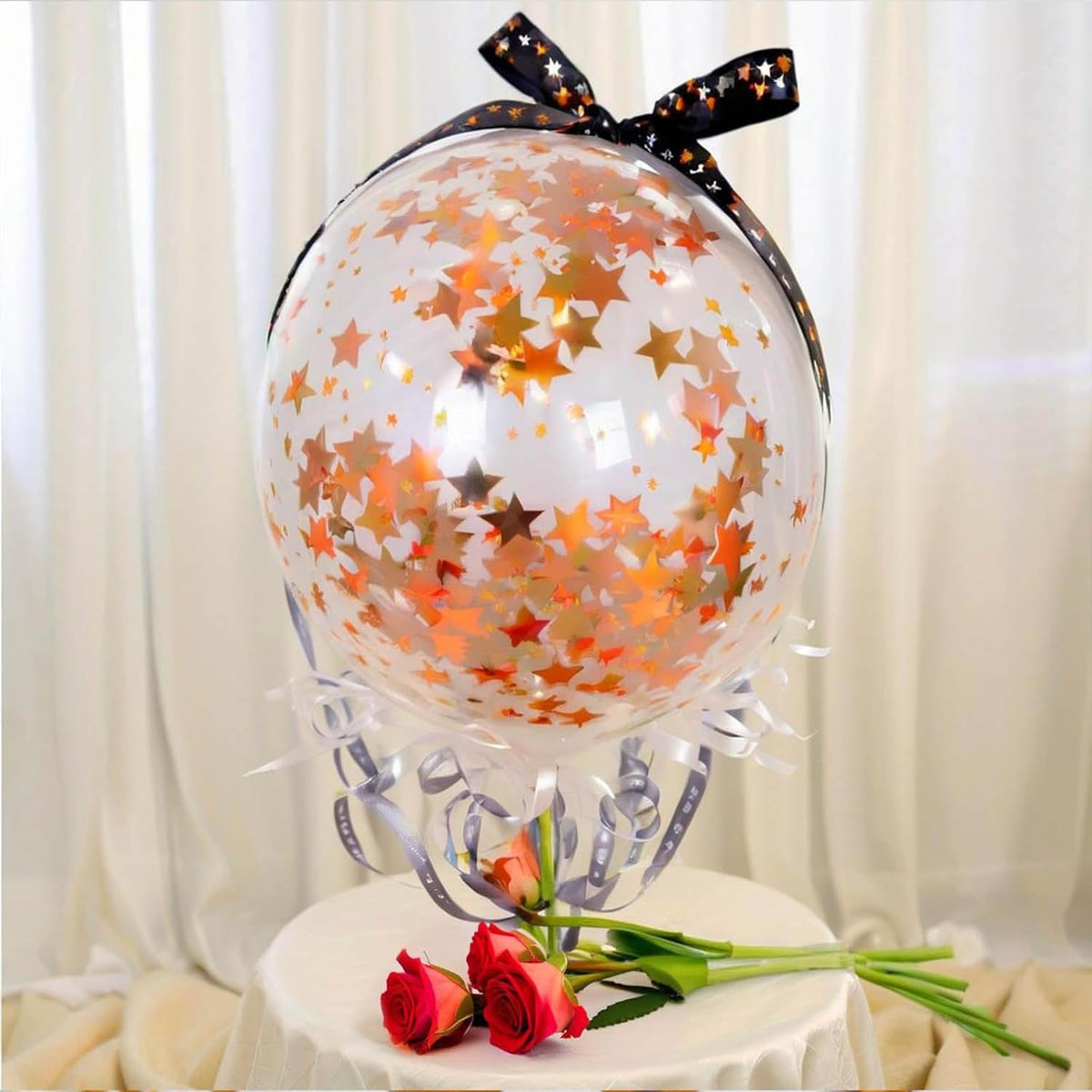 60g (2.11OZ) Orange Star Confetti - Ideal Stars Table Confetti for Party Decorations, Weddings, and
