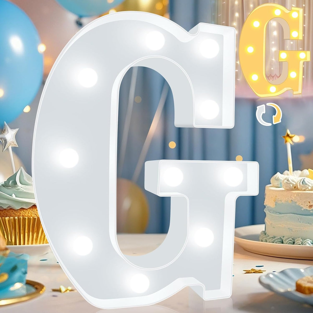 Pooqla LED Marquee Letter Lights, Warm White and Cool White Decorative Lighted Letters, Light Up