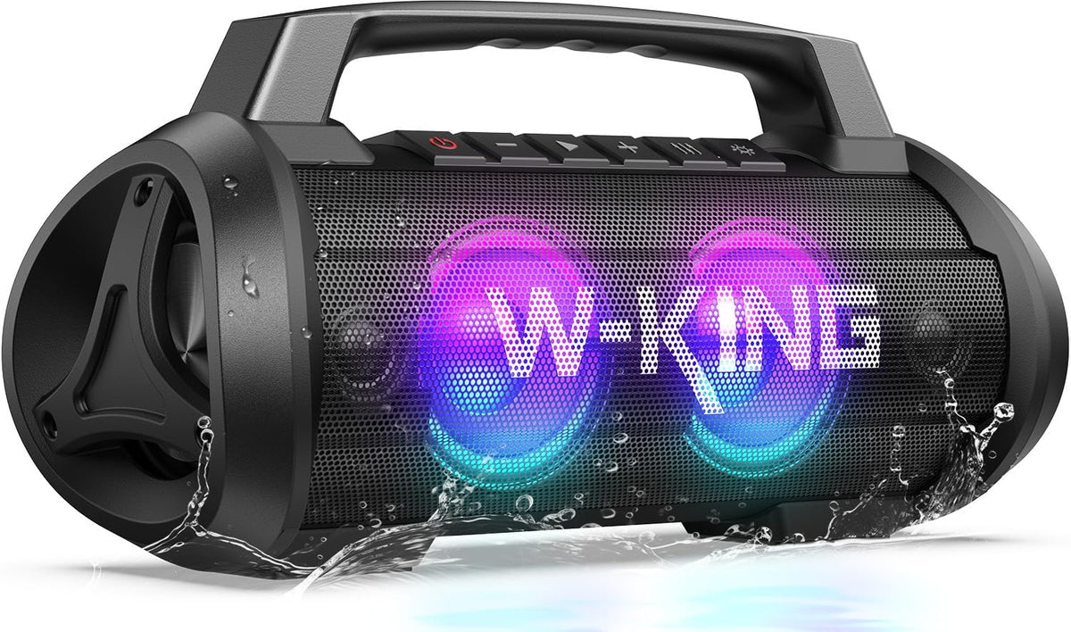 W-KING Portable Speakers Bluetooth Wireless, 120W Max Loudest Bluetooth Speaker, IPX6 Waterproof