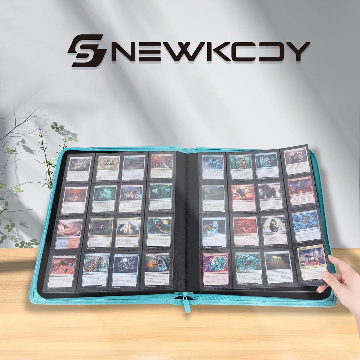 Snekdy premium 1024-pocket trading card binder, 16-pocket cards album, waterproof PU-leather Cover
