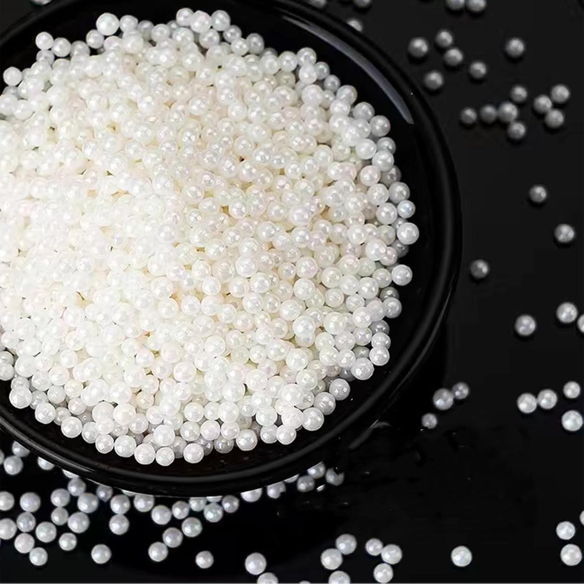 Sentovac White Nonpareils Sprinkles Edible 2mm Mini Peals Cake Decorating Sugar Candy Cookie Cake