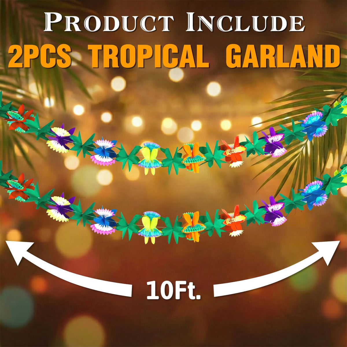 FUTUREPLUSX 2 Pack Tropical Garland Party Decorations, 20ft Summer Banner