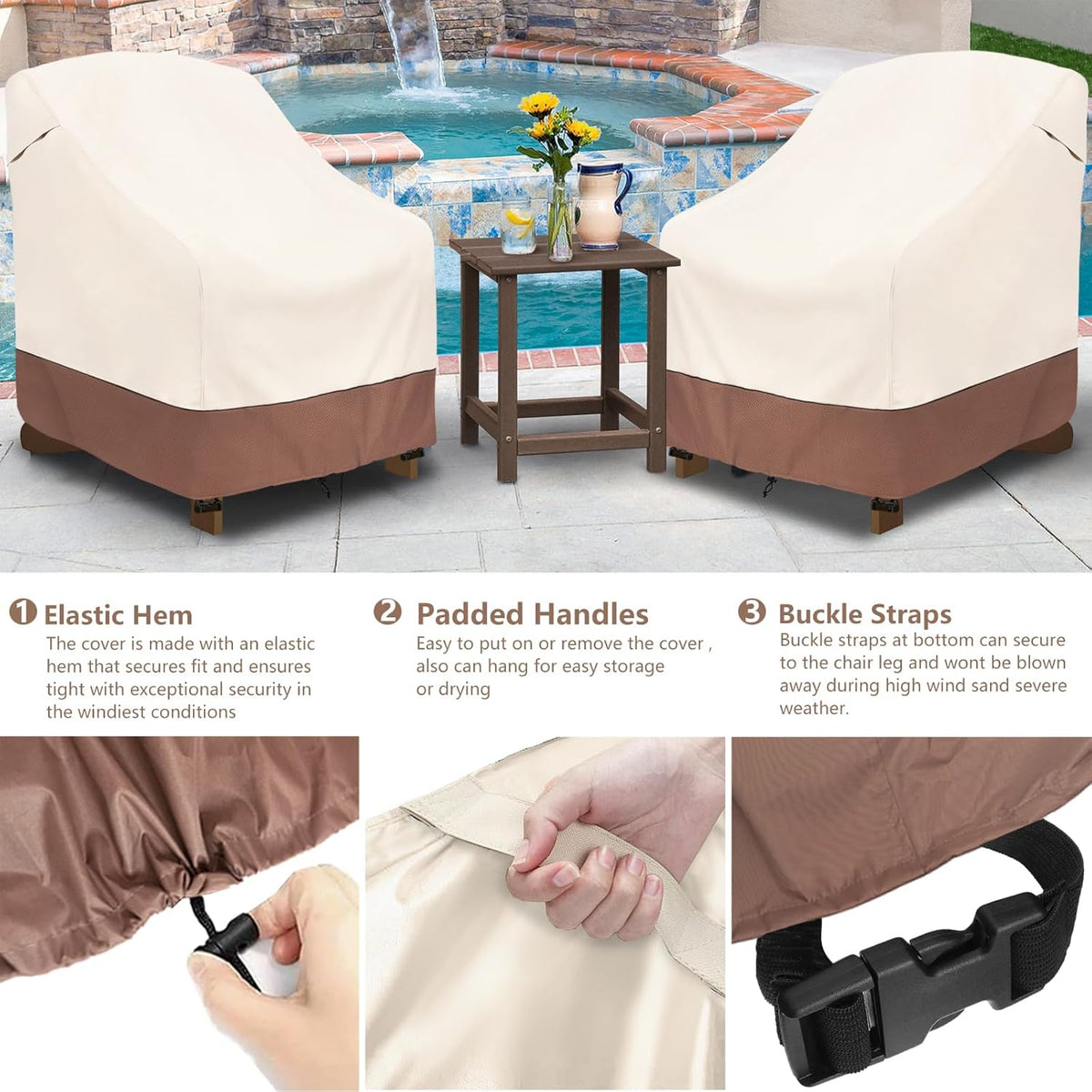 okcool Patio Adirondack Chair Cover 2 Pack,Waterproof Heavy Duty Outdoor Chair Covers,Patio