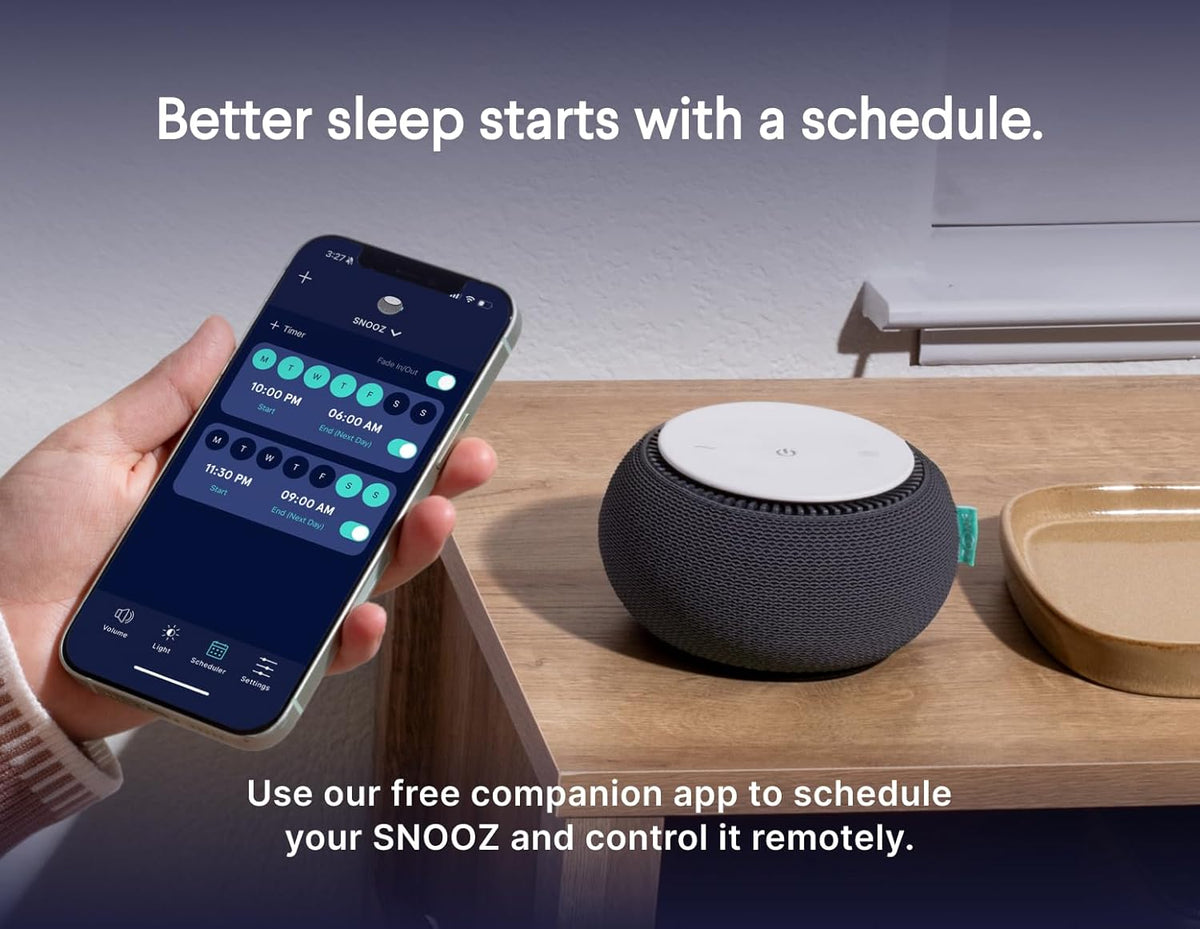 SNOOZ Smart White Noise Sound Machine - Real Fan Inside for Non-Looping White Noise, Sleep Aid for