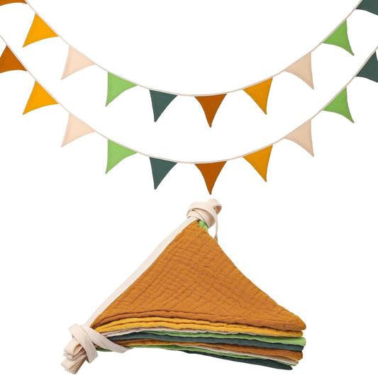 Oudain 15.5 ft Pennant Banner Flags, 2 Pcs Nursery Garland Triangle Bunting Flag Baby Banner for