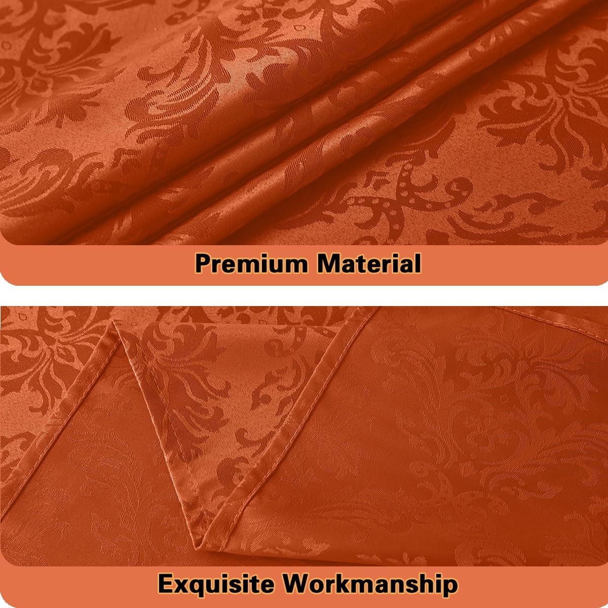 Jacquard Tablecloth Rectangle 60 x 120 Inch, Spill Proof Wrinkle Free Damask Autumn Table Cloth