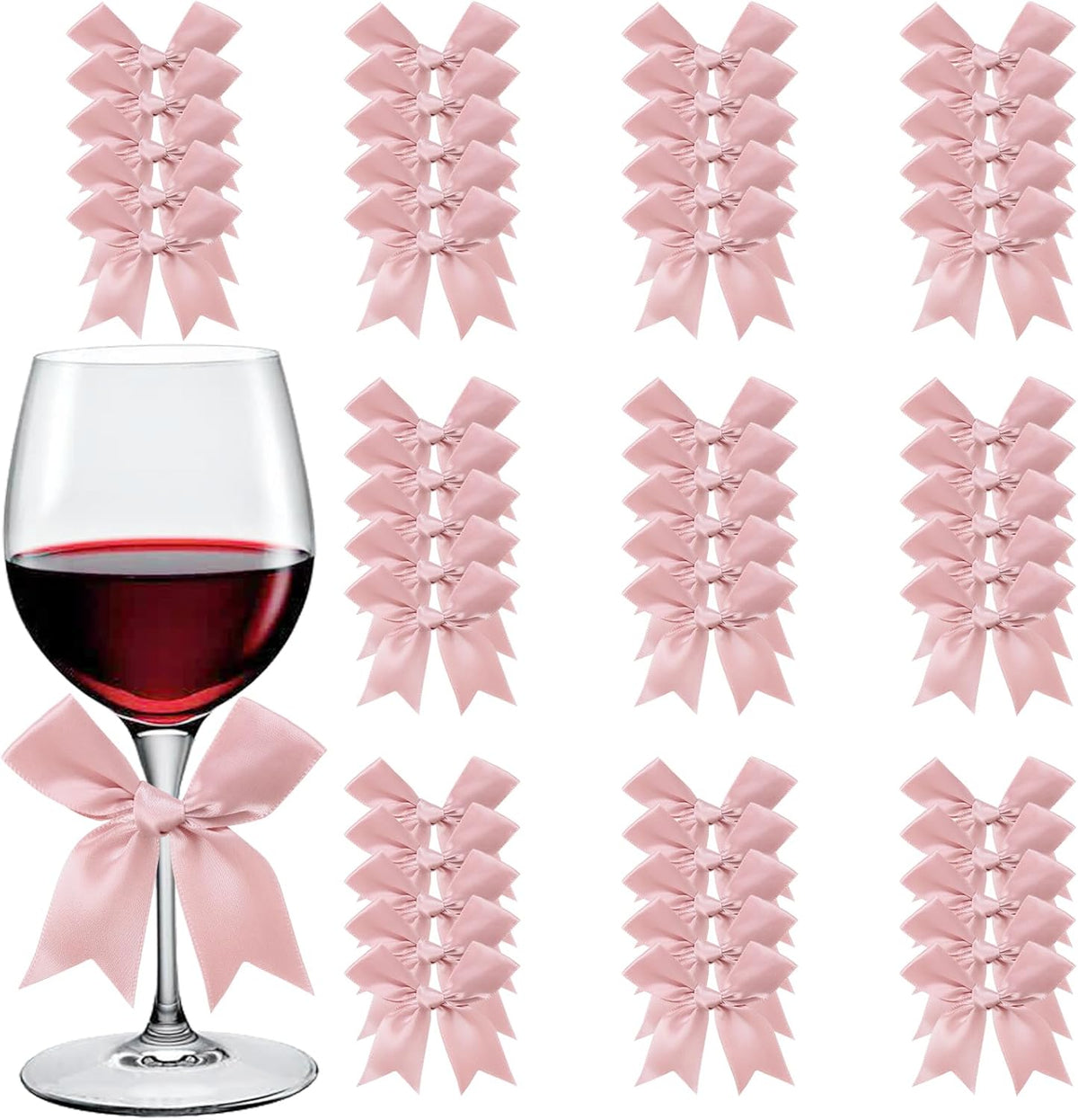 Feluwi Rose gold Gift Wrap Bows (50 Pcs) - 3.3 Inch Elegant Plastic-Free Bows for Christmas Gifts