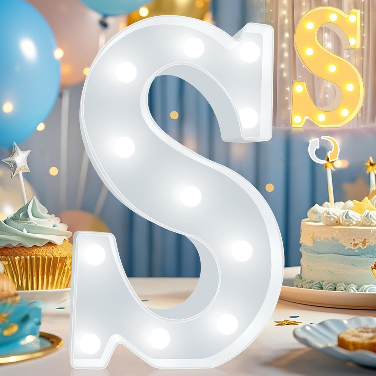 Pooqla LED Marquee Letter Lights, Warm White and Cool White Decorative Lighted Letters, Light Up
