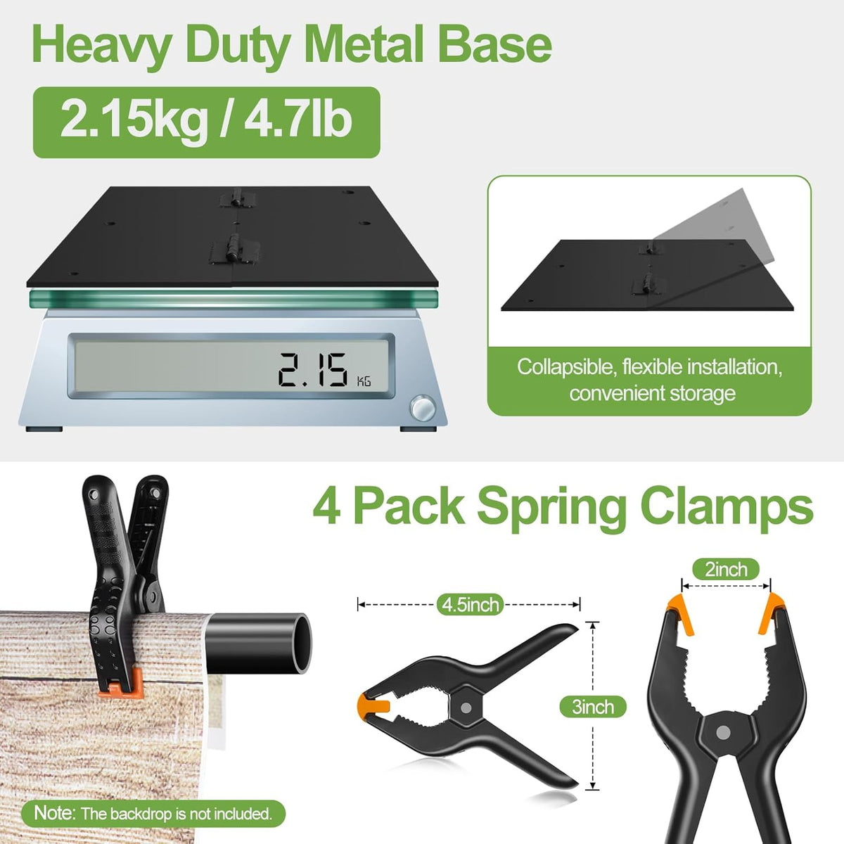 FUDESY Heavy Duty Backdrop Stand, 10x10ft Adjustable Photo Background Stand Support System Kit with