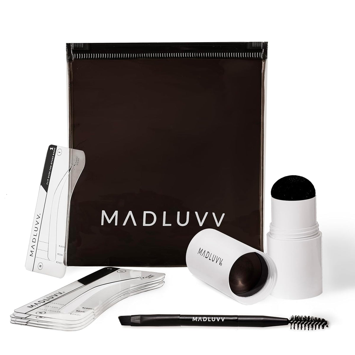 MADLUVV Brow Stamp Kit with Brow Stencils – Easy Eyebrow Shaper for Natural-Looking Brows – Popular