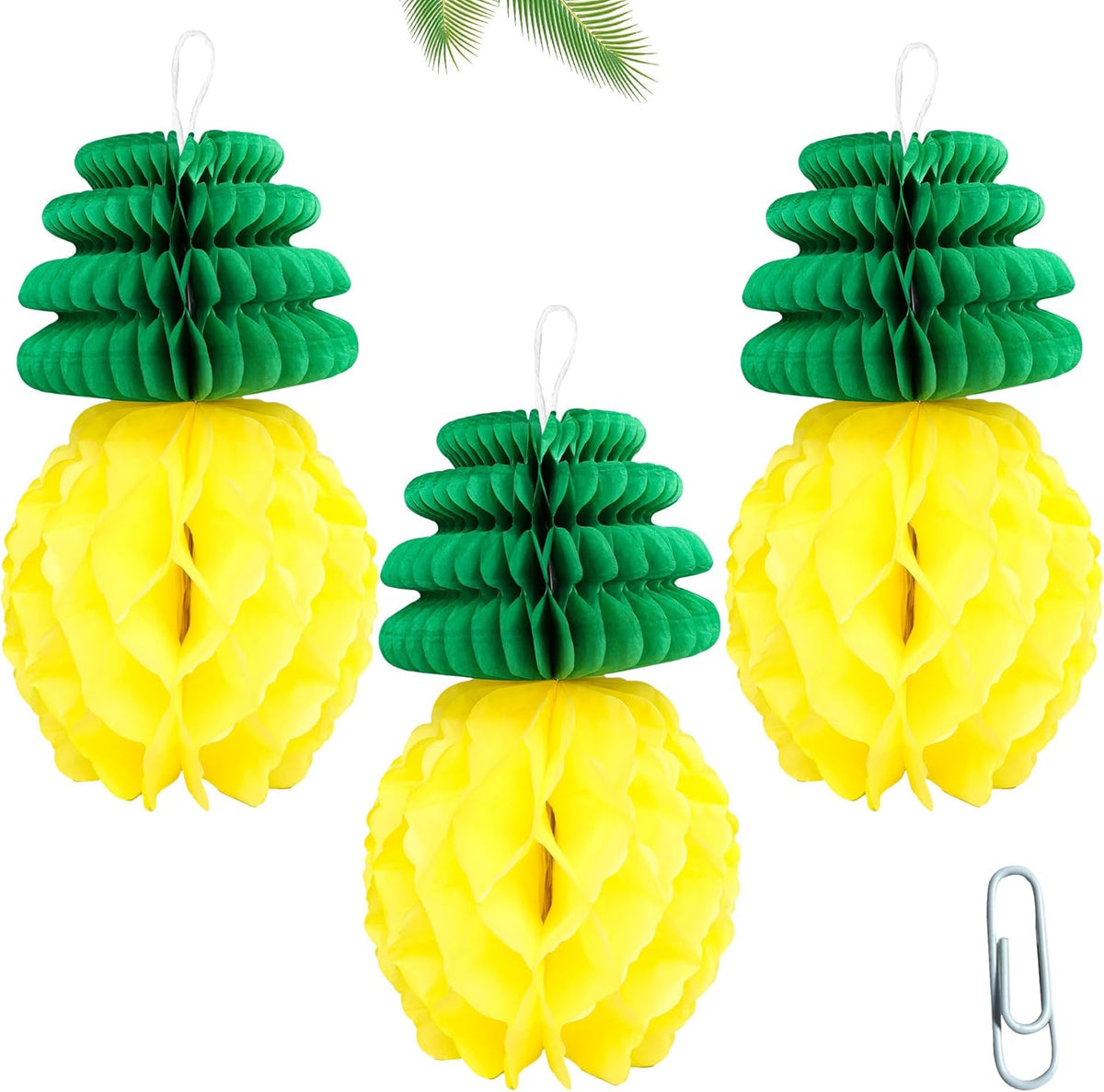 Gyufise 6Pcs Pineapple Honeycomb Centerpieces Tissue Paper Pineapple Table Hanging Decorations for