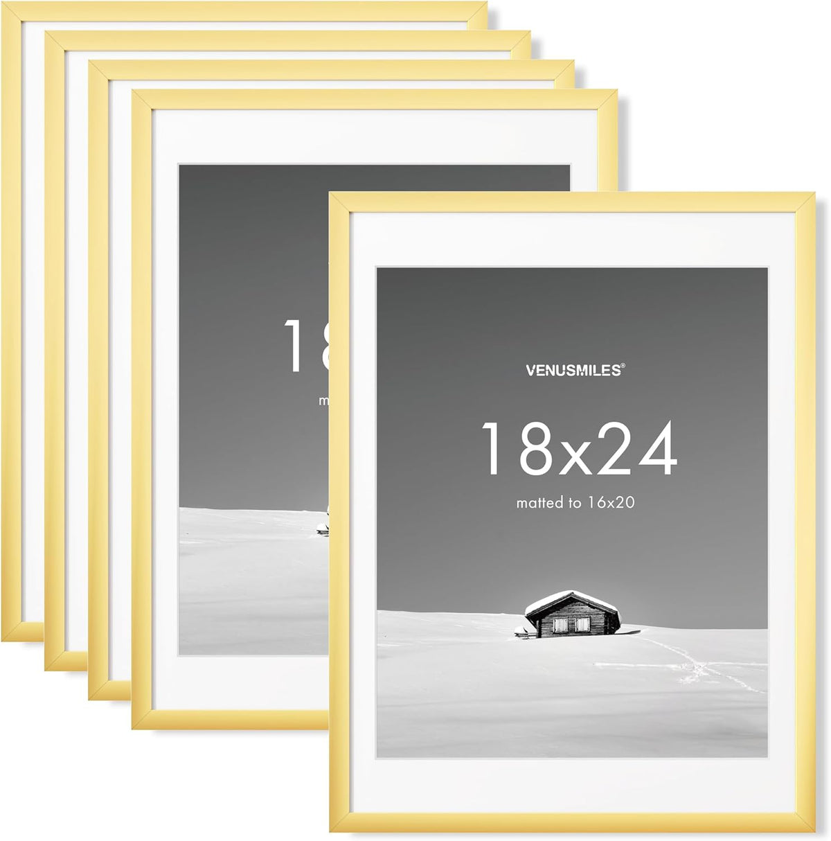 18x24 inch Picture Frame, 18x24 Photo Frames with 16x20 Removable Mat - High Definition Plexiglass