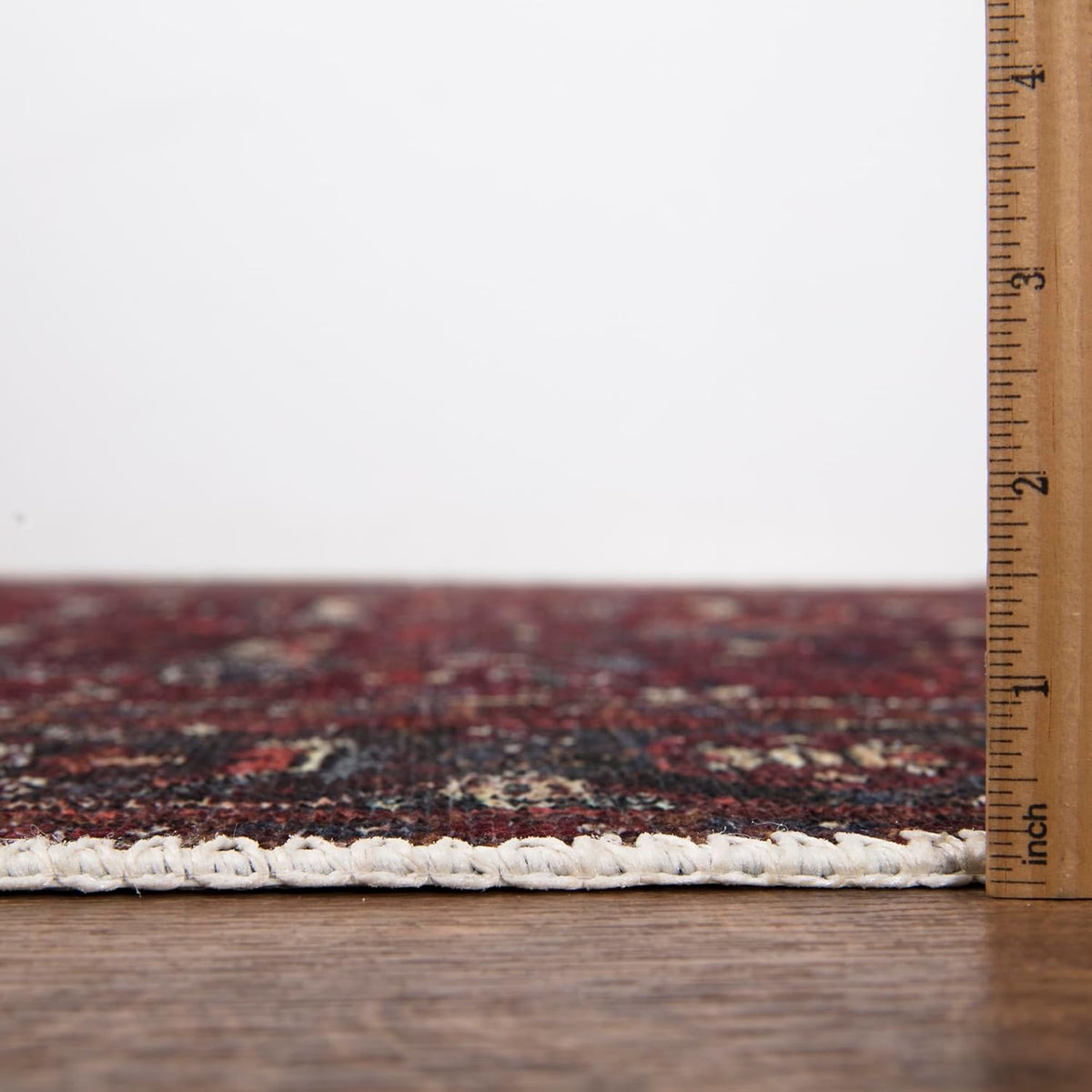 Bloom Rugs Washable Non-Slip 10 ft Runner - Burgundy Traditional Bordered Runner for Entryway