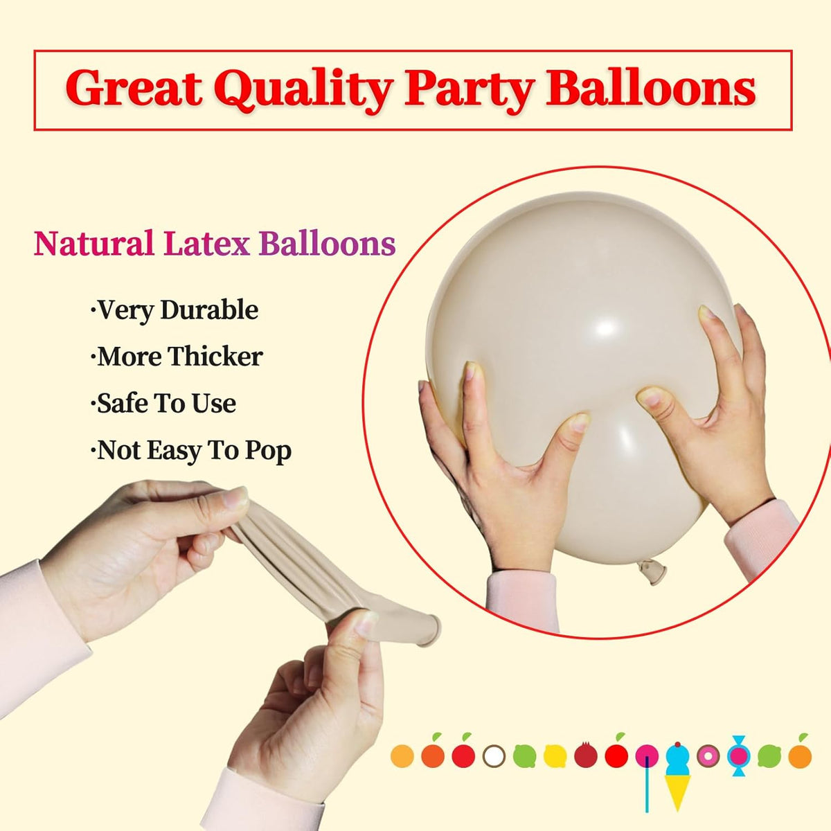 110pcs Sand White Balloon 12 inch, Sand white Latex Balloons for Birthday Party Baby Shower