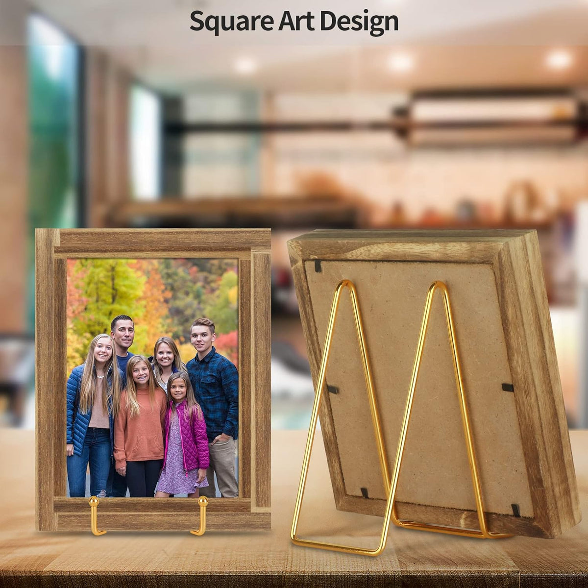 IBosins 5 Pack 6 Inch Plate Holder Display Stands, Metal Gold Frame Stand for Picture, Book, Photo