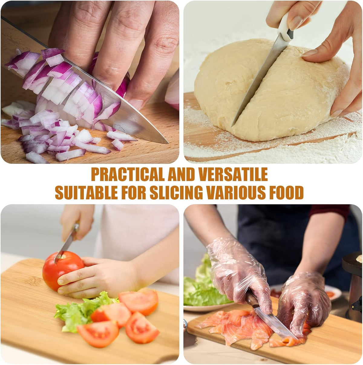 Patelai 12 Packs Wooden Cutting Board Set with Handles Large Kitchen Serving Plain Chopping Board