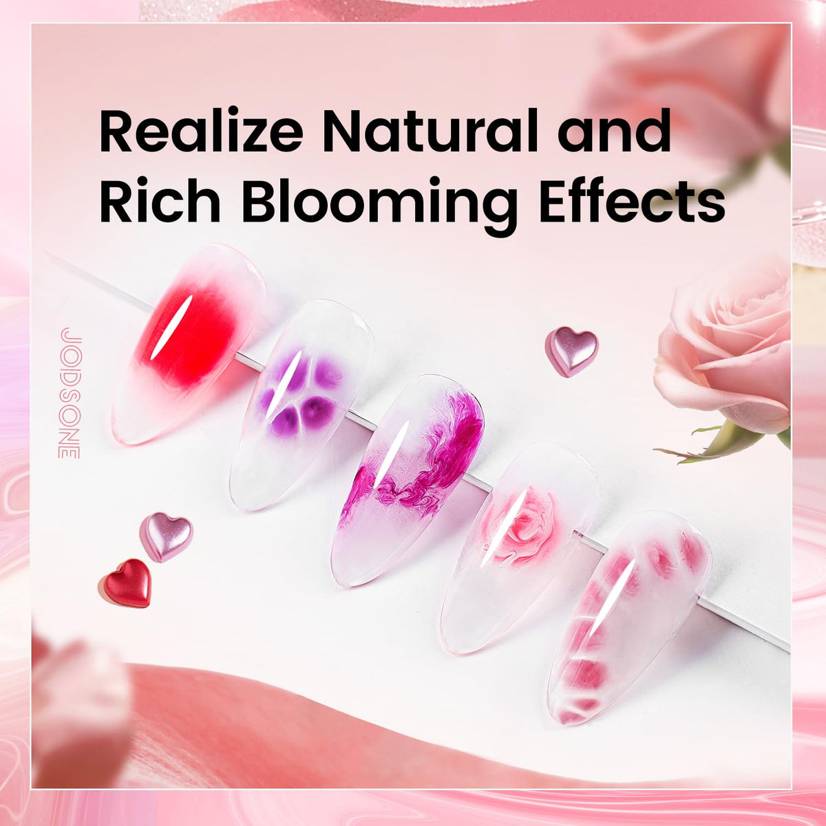 JODSONE Blooming Clear Gel Nail Polish, 15ml for Spreading & Watercolor Effects, Floral Nail Art