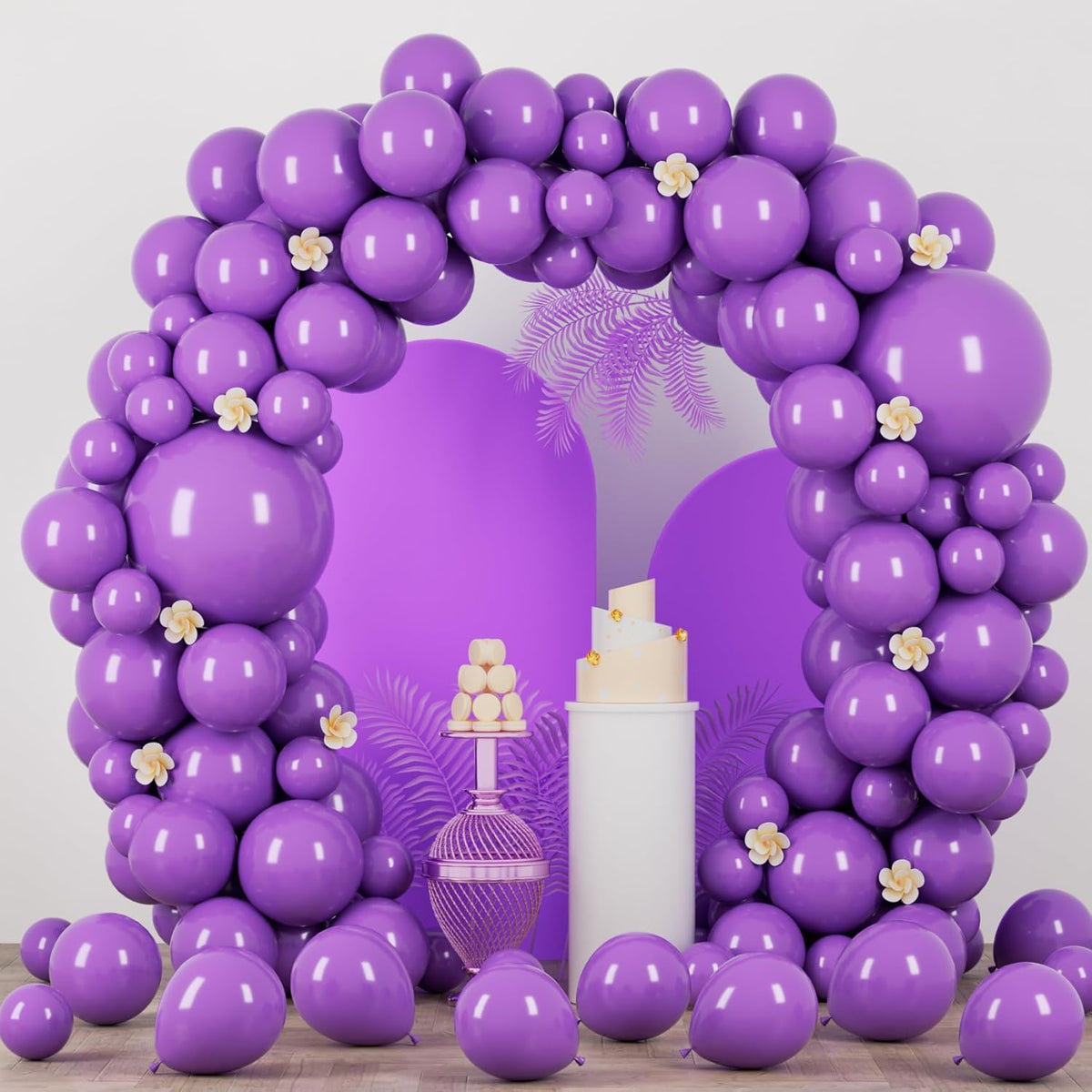 90pack Purple Balloons Different Size 18/12/10/5 Inch Purple Balloon Garland Arch Kit for