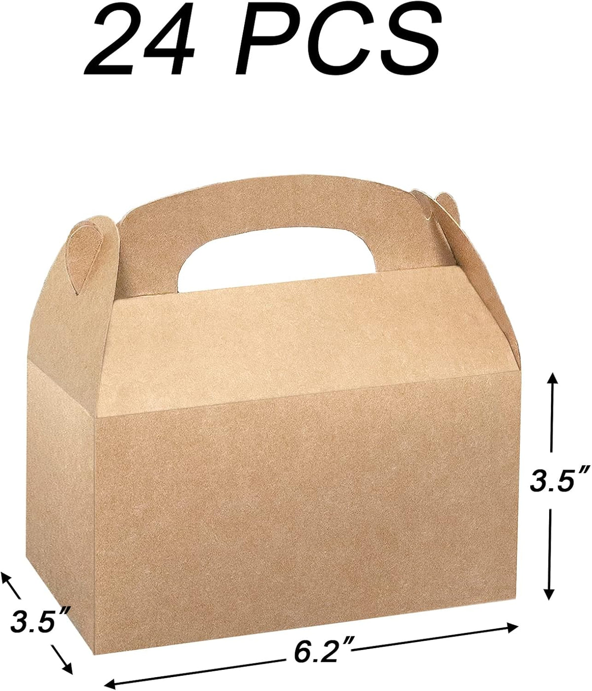Xxcxpark 24 PCS Brown Kraft Gift Boxes 6.25x3.5x3.5, Decorative Party Favor Gift Packaging Box with