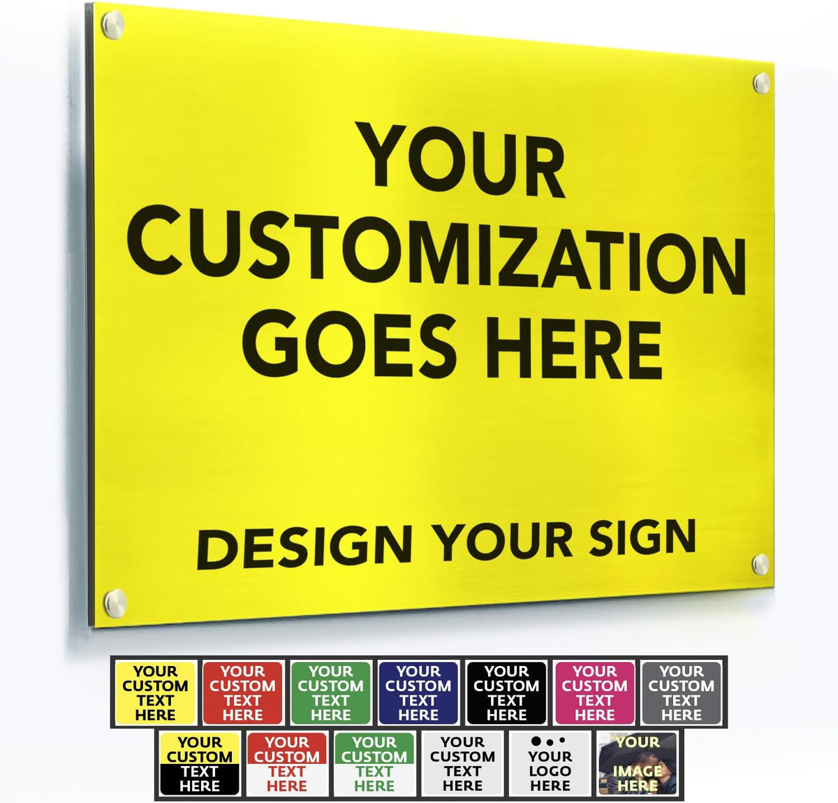 Custom Metal Signs, Personalized Aluminum, Customized Safety, Business Signs - Waterproof, White