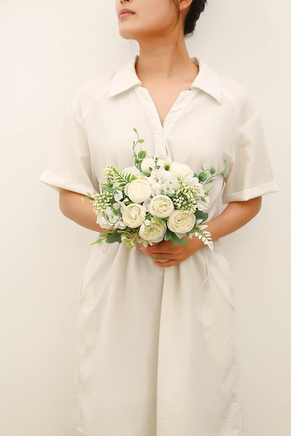 Artificial Flowers Fake Peony Silk Mini Plastic Bridal Flowers for DIY Wedding Bouquets Home