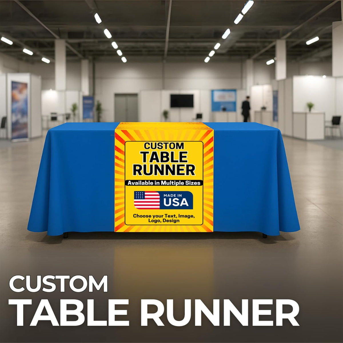 DreamController Custom Table Runner 12"x72" to 36"x72" with Business Logo, Image or Text |