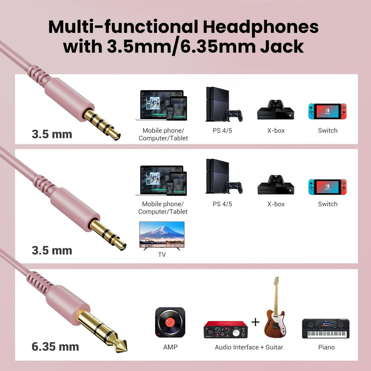 OneOdio Wired Over Ear Headphones Studio Monitor & Mixing DJ Stereo Headsets with 50mm Neodymium
