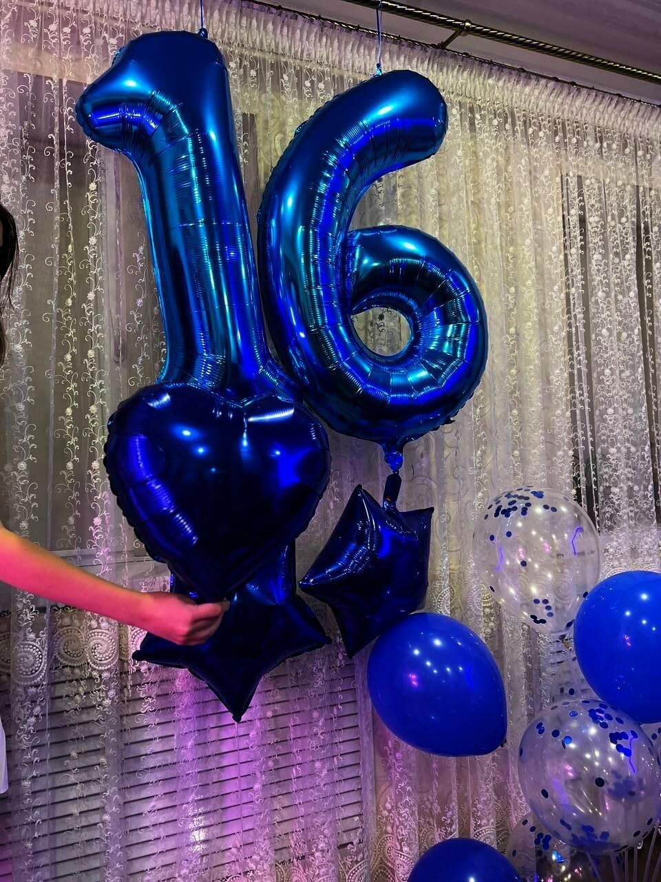 Big Night Blue 40 Inch 9 Balloon Number, Jumbo Giant 9th 19 29 39 49 99 Birthday Party Decorations