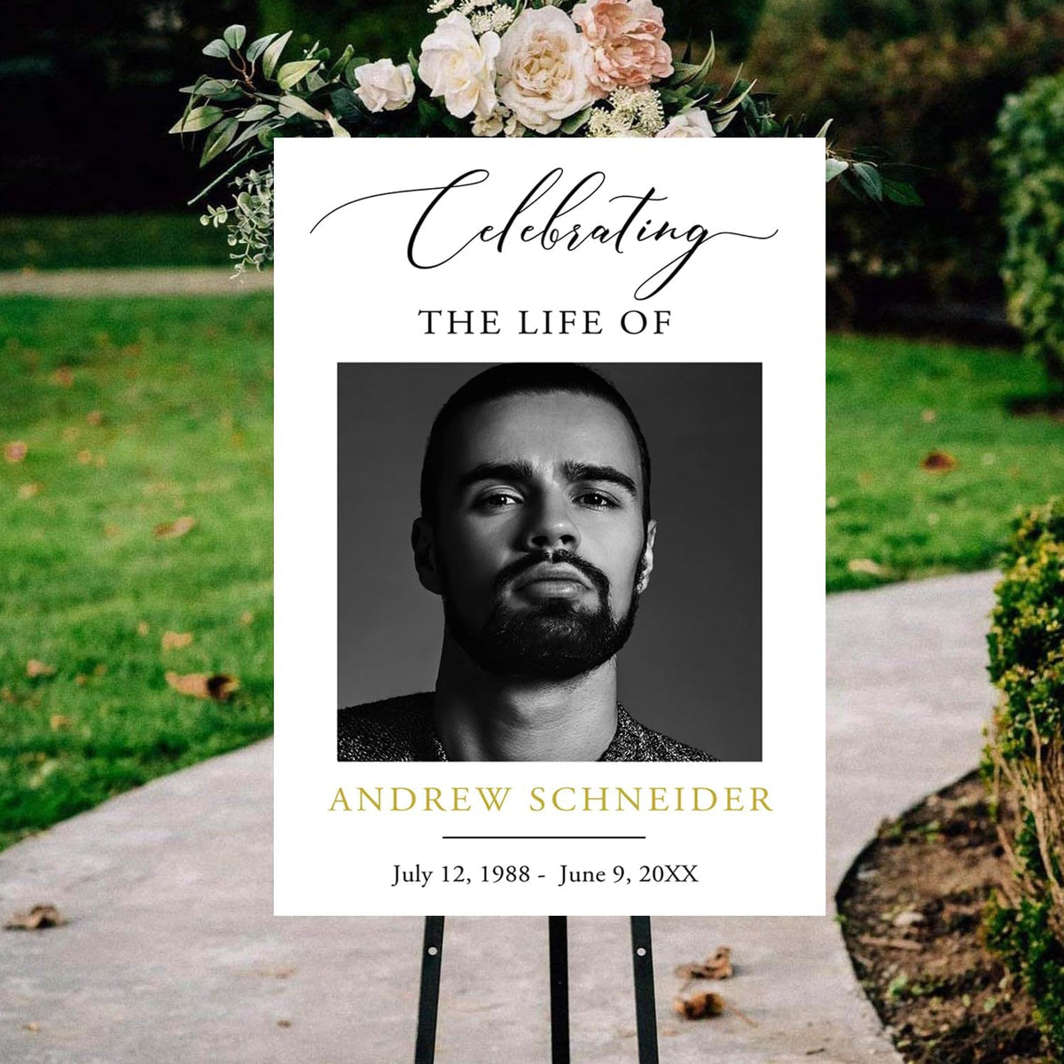 Funeral Welcome Sign, Obituary Template, Minimalist Funeral decor, Celebrating the Life Sign, Large