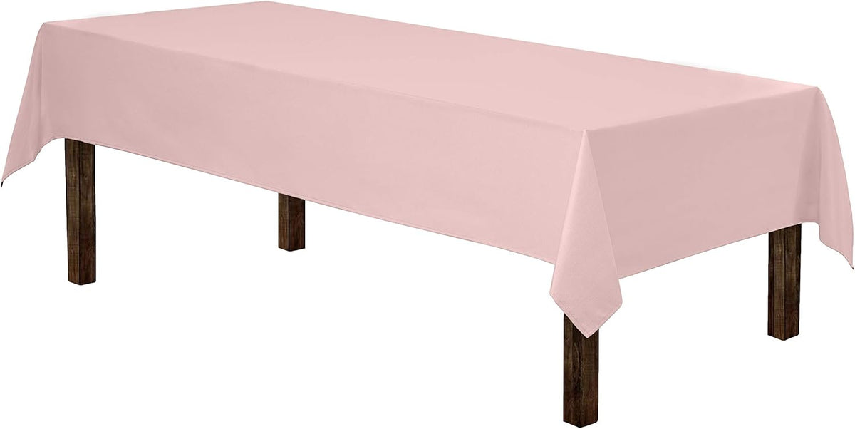 Gee Di Moda Rectangle Tablecloth - 60 x 84 Inch Pink Table Cloth for 5 Foot Rectangle Table - Heavy