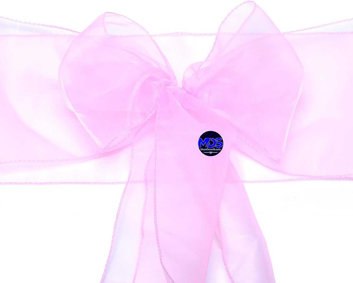MDS Pack of 300 PCS Organza Chair Sashes Wider Dining Chair Bows Ribbon Tie Back for Wedding Party