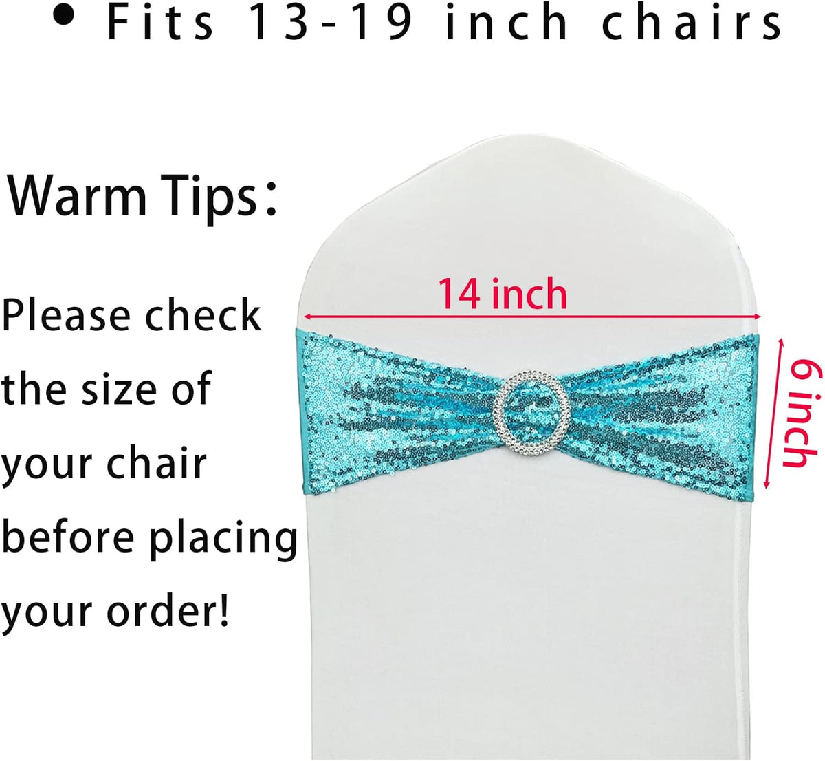 Chair Sashes Sequin Stretch Chair Bands Spandex Polyester Bows for Party Hotel Wedding Banquets