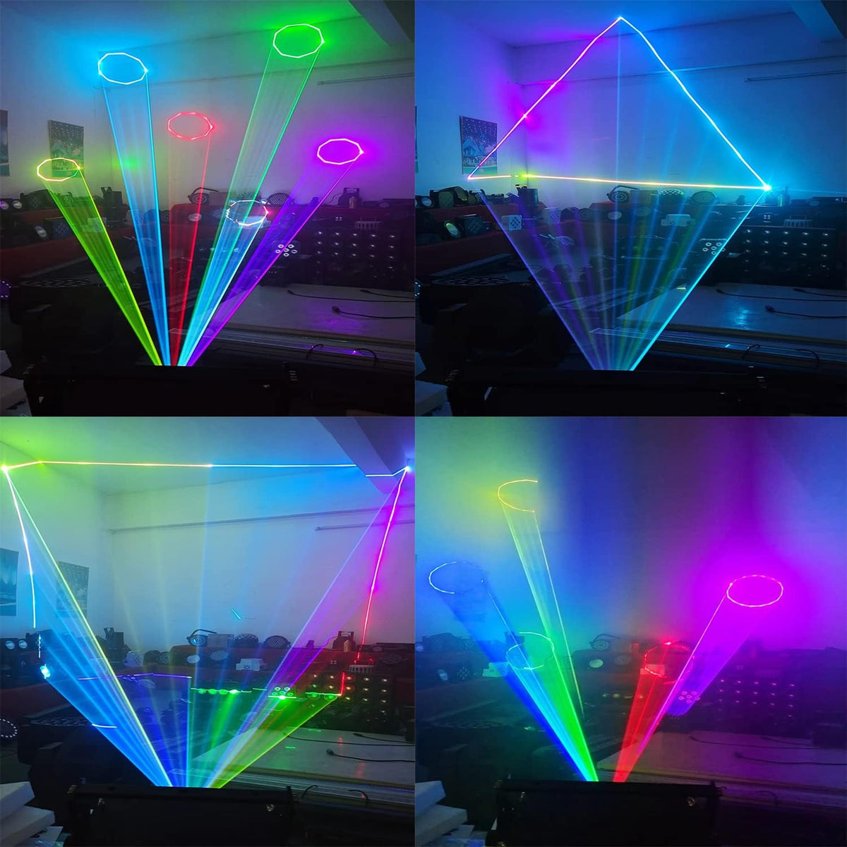 JUNMAN 5W RGB Full Color Animation Stage Effect Light DJ Disco Stage Beam Lights for Party Wedding