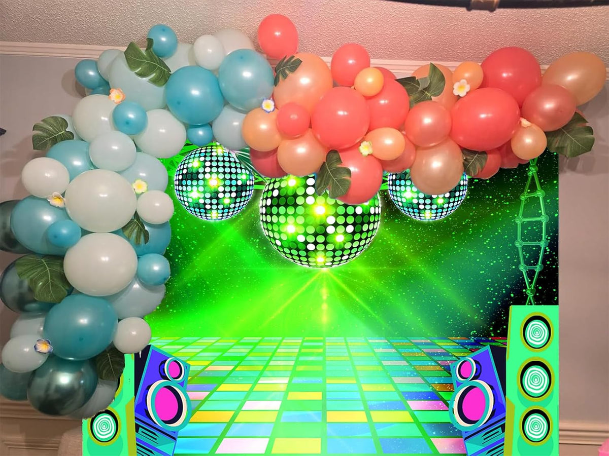 Dance Party Backdrop Retro 80s 90s Theme Stage Dance Ball Music Birthday Party Decoration DJ