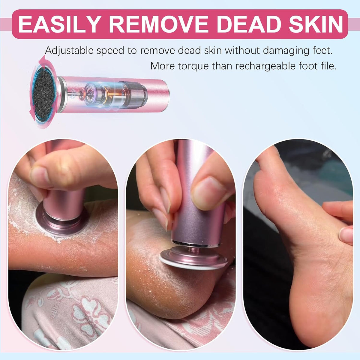 Electric Foot Callus Remover with Hand Callus Remover, Adjustable Speed Professional Electric Foot