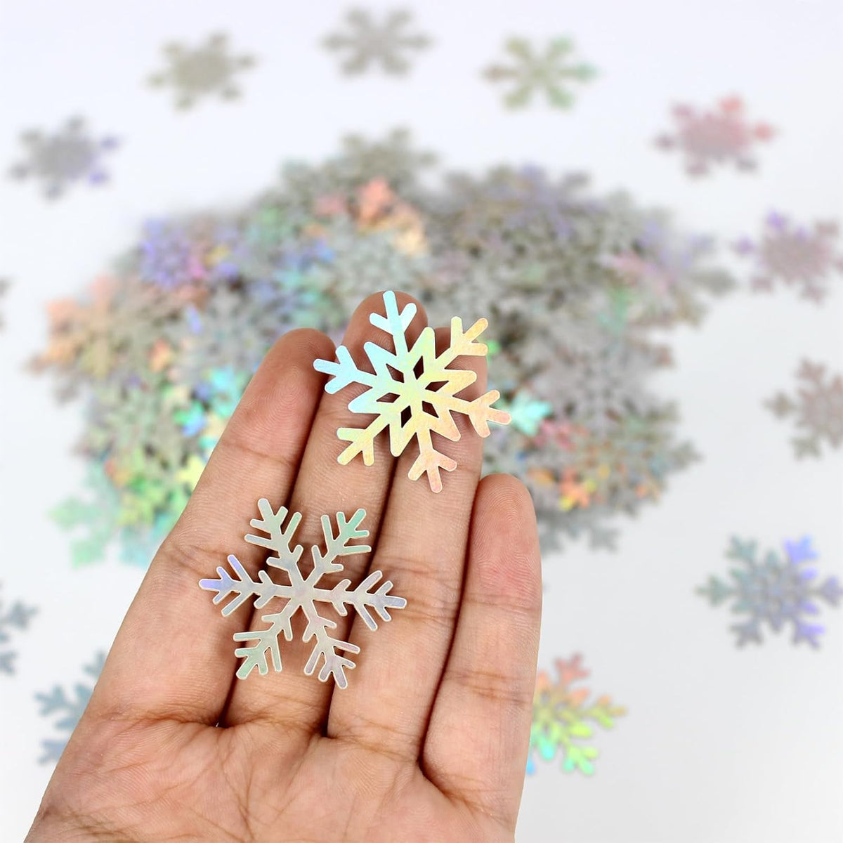 200PC Iridescent Snowflakes Confetti for Winter Wonderland Party Decorations Snowflake Table