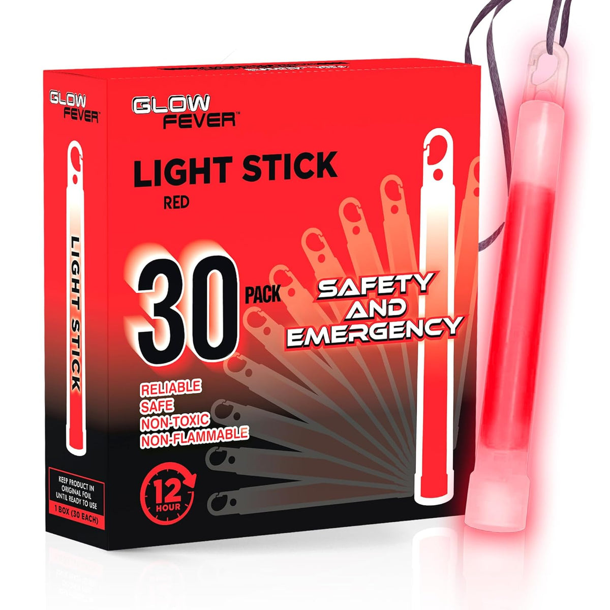 Glow Fever Emergency Safety Military Grade 6'' Lightsticks, Light Up Ultra Bright Glow Sticks with